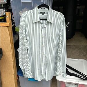 J. Crew Green Striped Button Down Shirt